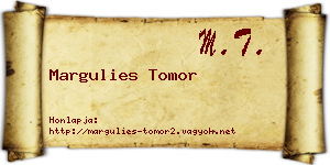 Margulies Tomor névjegykártya